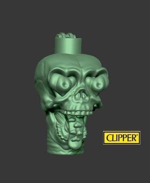 CLIPPER LIGHTER CASE - LOVE SKULL