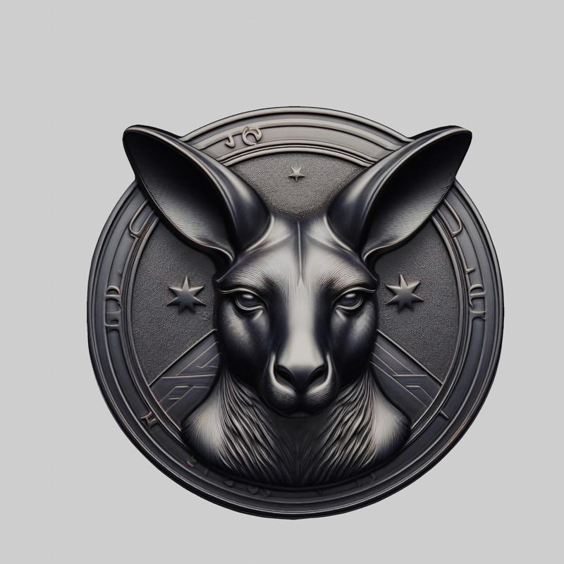 Kangaroo Animal Head Kangaroo Animal Medallion for CNC Router Laser & 3D Printer