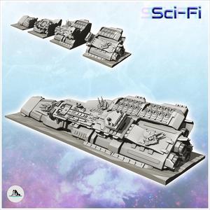 Huge Space capital Warship carcass (5) - Future Sci-Fi SF Post apocalyptic Tabletop Scifi Wargaming Planetary exploration RPG Terrain