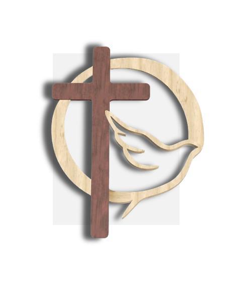 CHRISTIAN TOPPER, CROSS WITH DOVE - PEACE SYMBOL