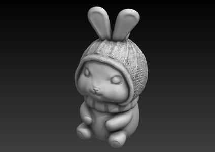 RABBIT KEYCHAIN WITH HAT