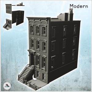 Modern brick building with staircase and door to the roof (18) - Cold Era Modern Warfare Conflict World War 3