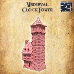 Medieval Clocktower - Tabletop Terrain - 28 MM