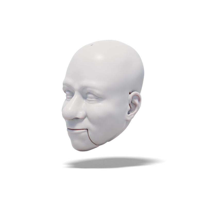 Clarabelle the Clown, 3D model of head (for doll, marionette, puppet)