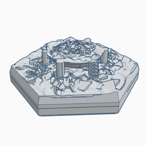 Modern Destroyed Storage Tank Hex Map Scale HMSMD017