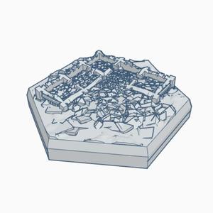 Gothic Destroyed Building 4 Hex Map Scale
