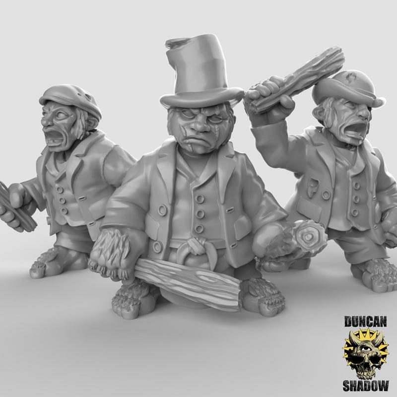 Halfling Rabble With Clubs (Pre Supported)