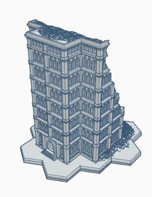 Gothic Ruined Building with Hex Base 58 GRHB058