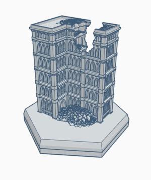 Gothic Ruined Building 48 Hex Map Scale HMSGR048