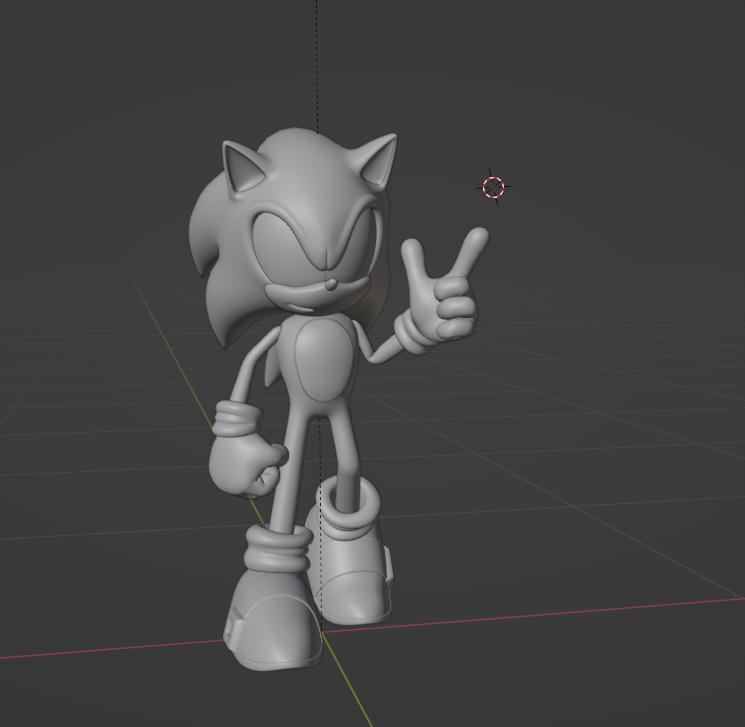 Sonic from Frontiers with Chaos Emerald