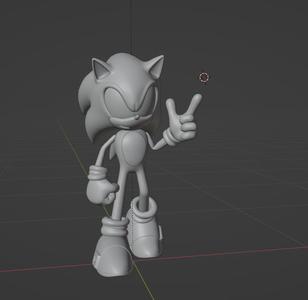 Sonic from Frontiers with Chaos Emerald