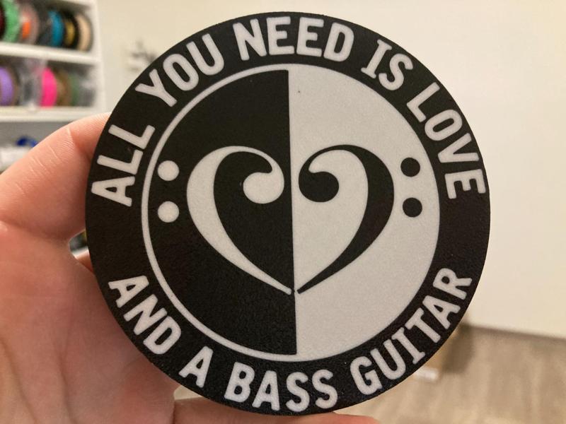 Love and guitar coaster