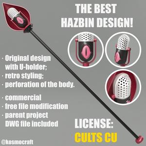 Hazbin Hotel Season 1 Alastor Microphone and Stand Staff Wand CULTS CU. TV series, cartoon, props, cosplay
