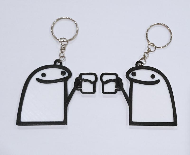 Flork Amigos Cerveza/Flork Friends Beer Keychain