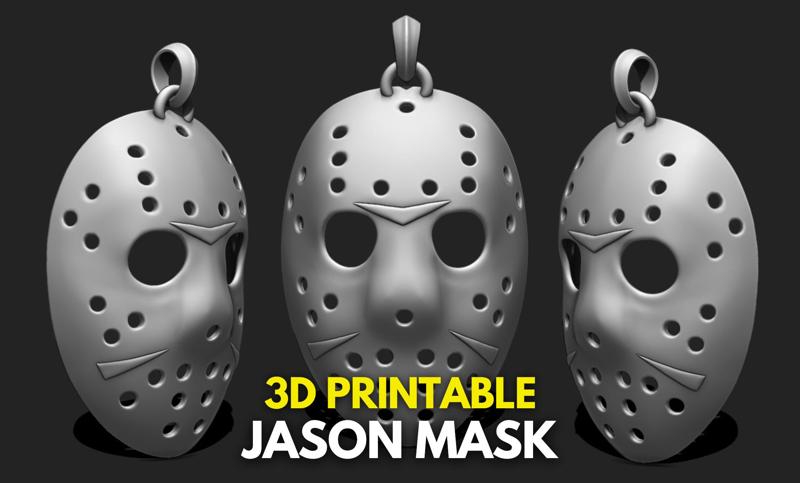 Jason Voorhees Mask Pendant STL File for 3D Printing - Keychain