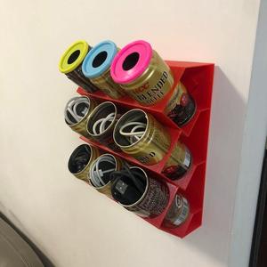 Empty open cap coffee can wall mount holder