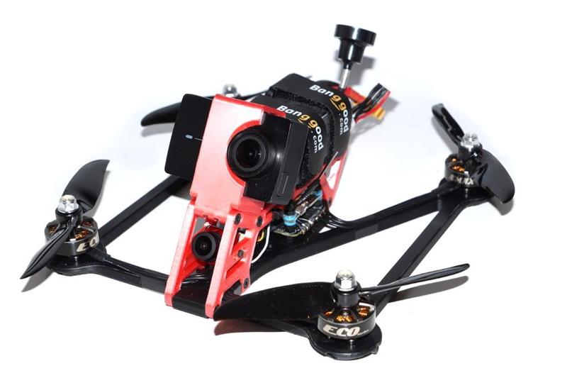 Project Lamda [3D Printed Quadcopter Frame] hybrid frame with carbon-rods as reinforcement