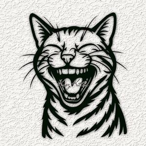 laughing kitty cat wall art home decor