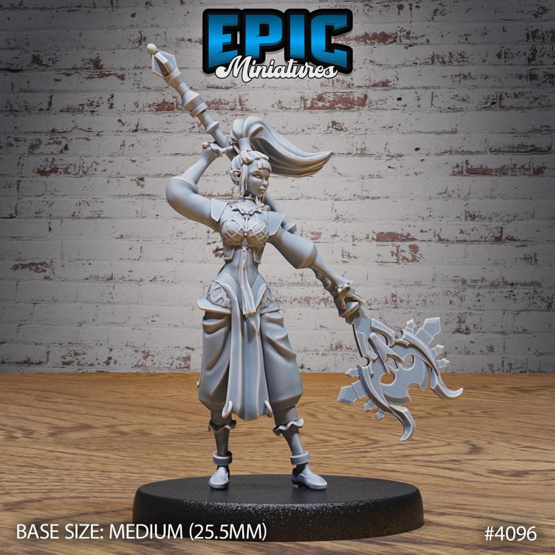 Elf Sorceress ‧ DnD Miniature ‧ Tabletop Miniatures ‧ Gaming Monster ‧ 3D Model ‧ RPG ‧ DnDminis ‧ STL FILE
