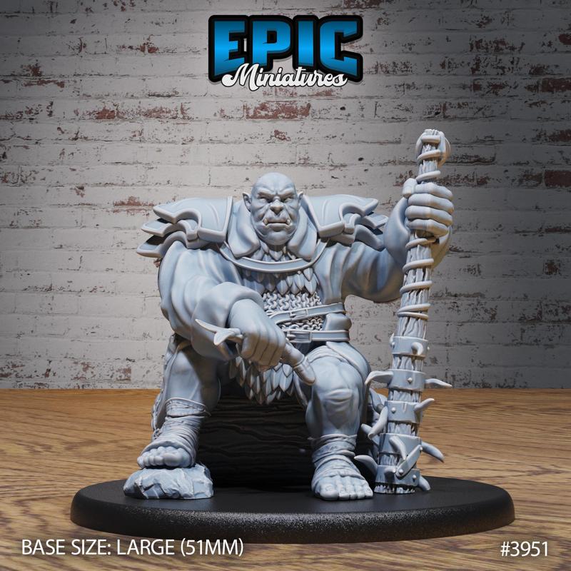 Docks Ogre Sitting ‧ DnD Miniature ‧ Tabletop Miniatures ‧ Gaming Monster ‧ 3D Model ‧ RPG ‧ DnDminis ‧ STL FILE