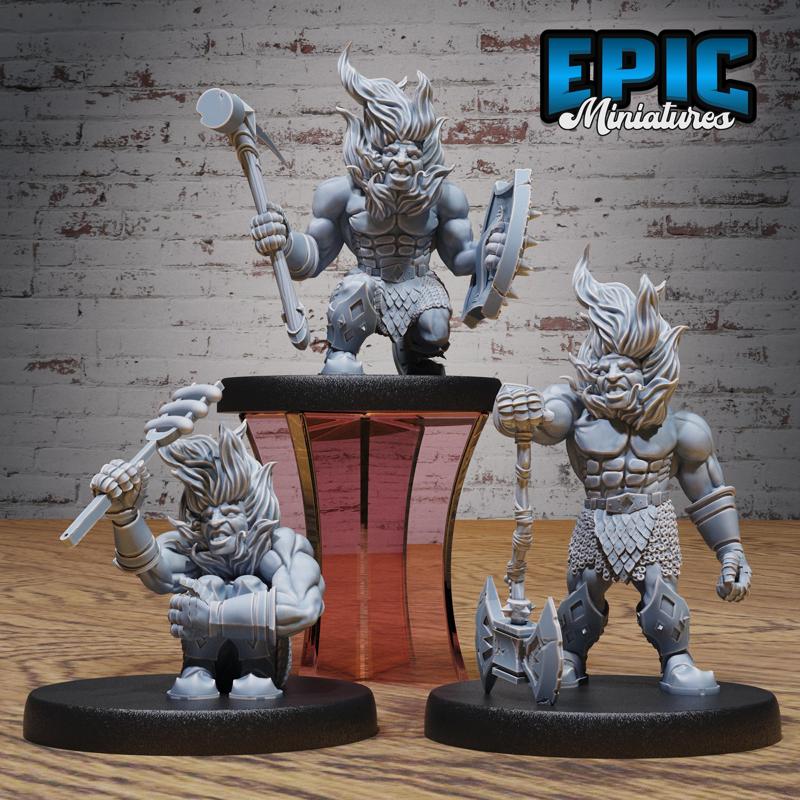 Fire Dwarf Set ‧ DnD Miniature ‧ Tabletop Miniatures ‧ Gaming Monster ‧ 3D Model ‧ RPG ‧ DnDminis ‧ STL FILE
