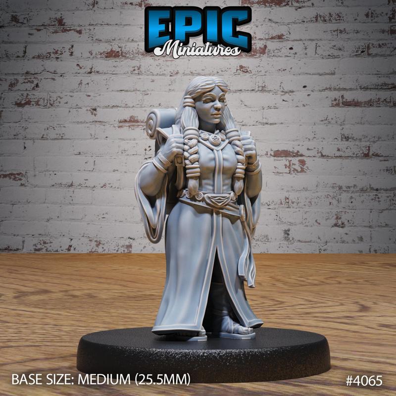 Dwarf Wind Mage Female ‧ DnD Miniature ‧ Tabletop Miniatures ‧ Gaming Monster ‧ 3D Model ‧ RPG ‧ DnDminis ‧ STL FILE