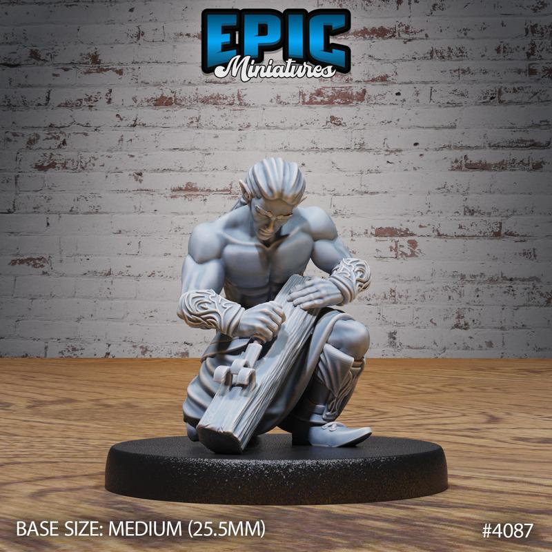 Elf Villager Woodworker ‧ DnD Miniature ‧ Tabletop Miniatures ‧ Gaming Monster ‧ 3D Model ‧ RPG ‧ DnDminis ‧ STL FILE