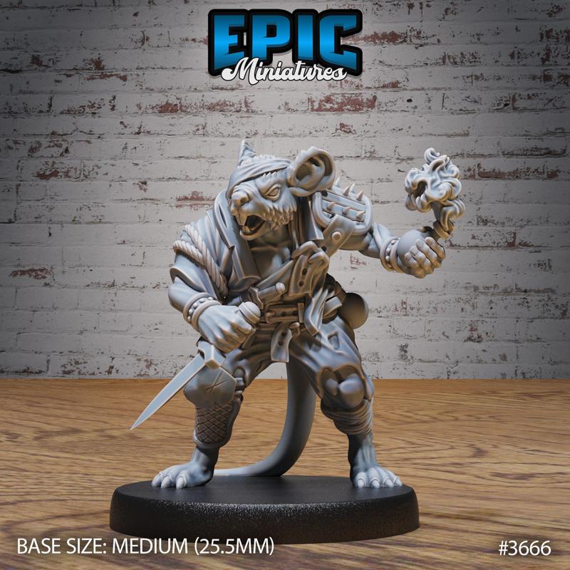 Mice Folk Raider Bomb ‧ DnD Miniature ‧ Tabletop Miniatures ‧ Gaming Monster ‧ 3D Model ‧ RPG ‧ DnDminis ‧ STL FILE