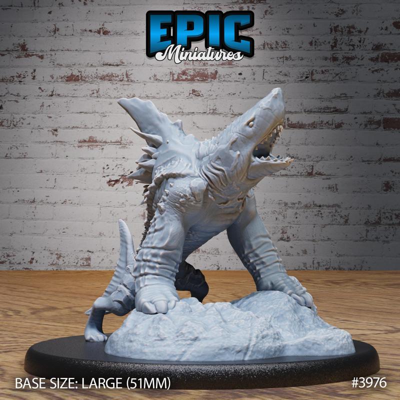 Shark Dog Howling ‧ DnD Miniature ‧ Tabletop Miniatures ‧ Gaming Monster ‧ 3D Model ‧ RPG ‧ DnDminis ‧ STL FILE