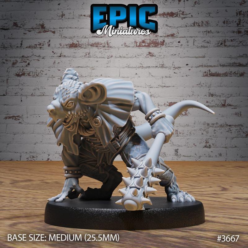 Mice Folk Raider Mace ‧ DnD Miniature ‧ Tabletop Miniatures ‧ Gaming Monster ‧ 3D Model ‧ RPG ‧ DnDminis ‧ STL FILE