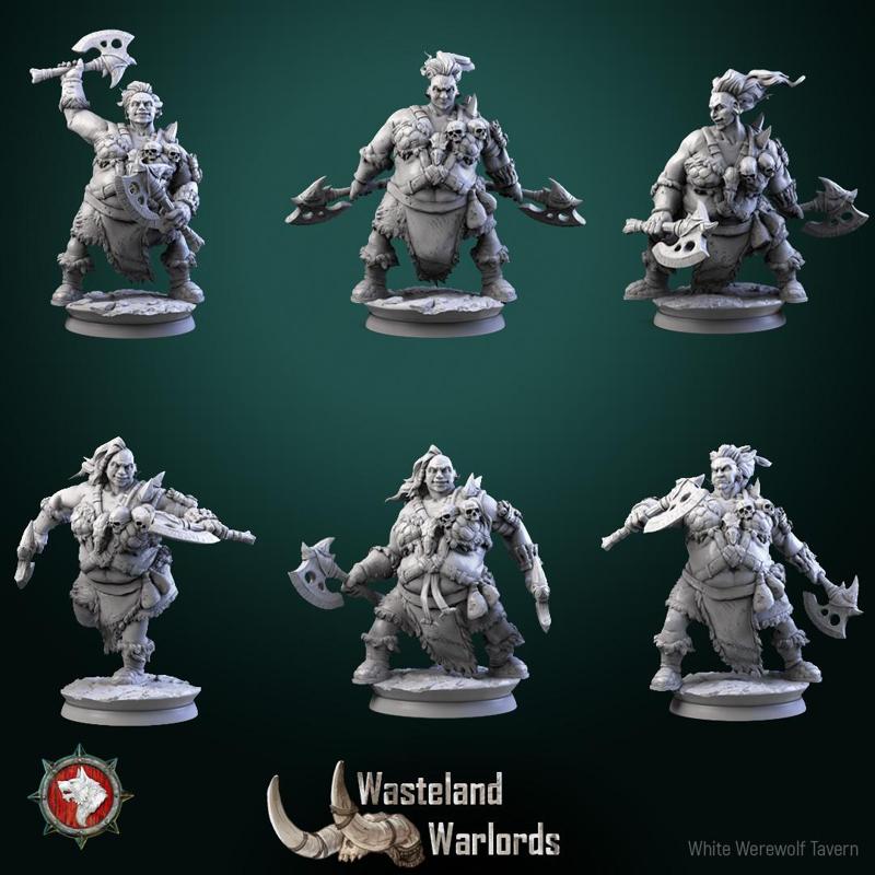 Big barbarian females set 6 miniatures 32mm pre-supported