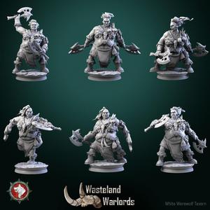 Big barbarian females set 6 miniatures 32mm pre-supported
