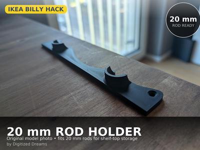 IKEA BILLY Spool Rack • SNAP IN 20mm Rod Clips