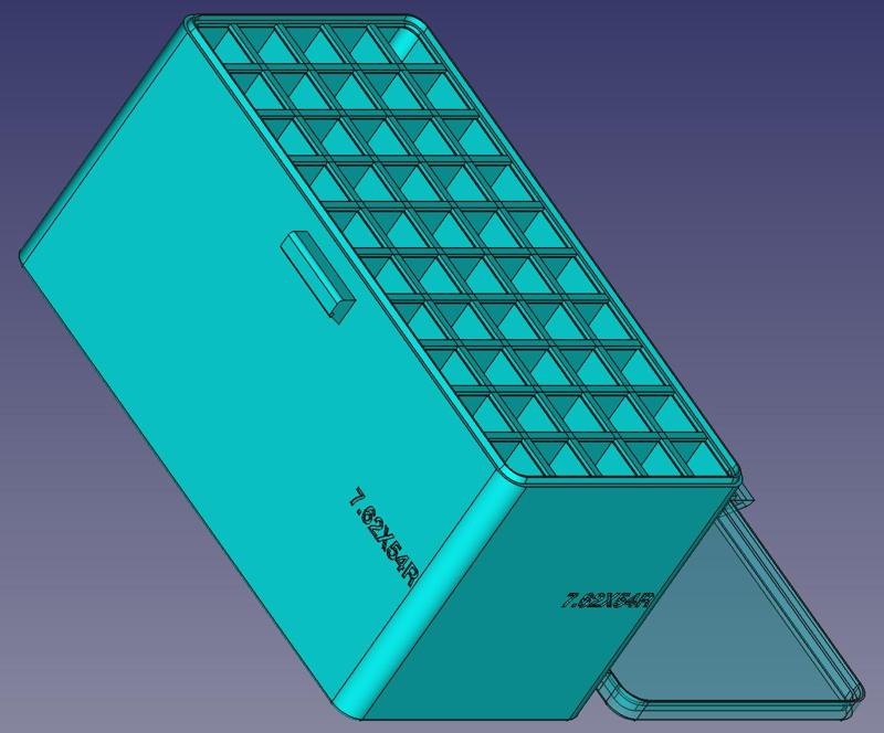 7.62X54mm Rimmed, Head Up, Snug Snap Latch Modular Ammo Box