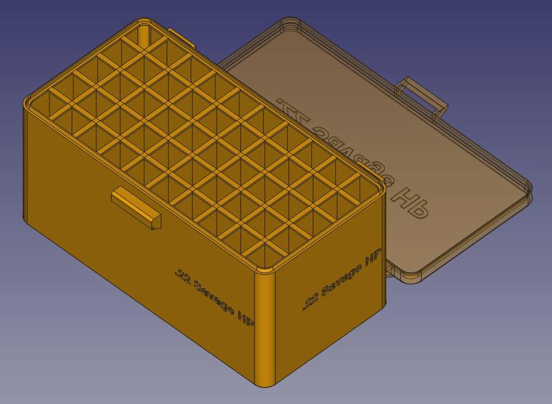 .22 Savage High Power, Head Up, Snug Snap Latch Modular Ammo Box