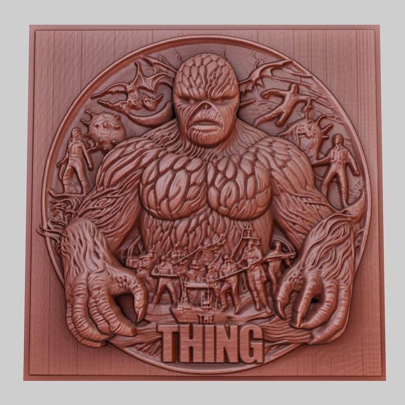 The Thing 3d printer relief medallion obj stl