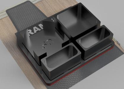 2019 - 2022 Ram center console insert with cubbies Hydro Flask Sizes.