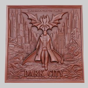 Dark City 3d printer relief medallion obj stl