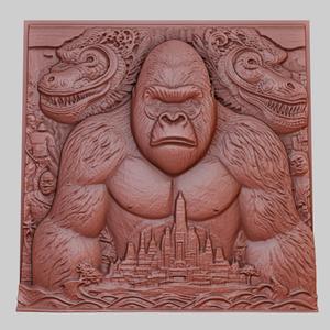 King Kong 3d printer relief medallion obj stl
