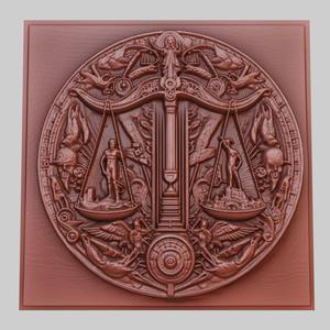 Equilibrium 3d printer relief medallion obj stl