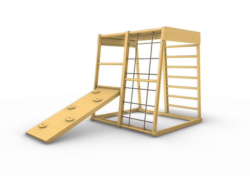 Laser-Cut Wooden Climbing Frame for Children’s Playgrounds"