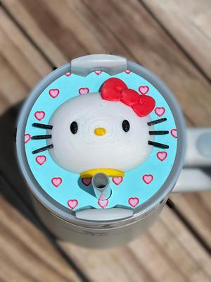 🎀 Sweet Kitty Tumbler Topper – STL File for 40oz Stanley Tumblers