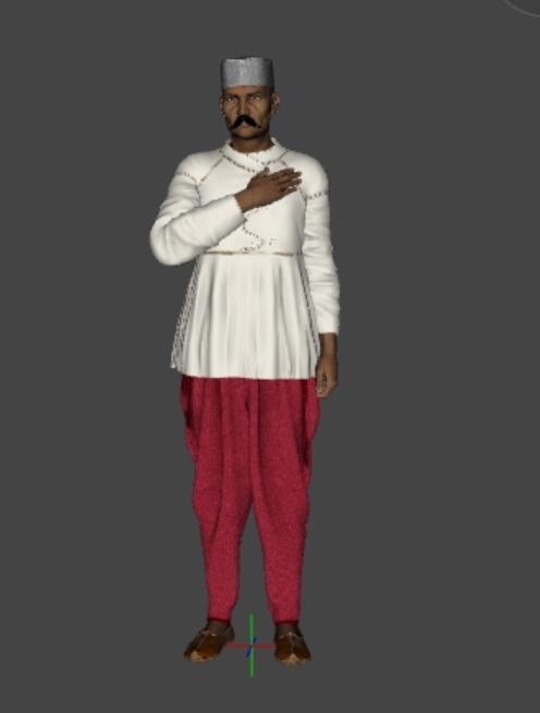 Indian Old man standing salute