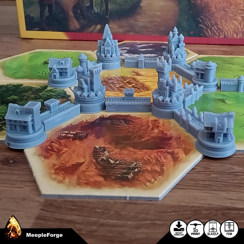 Catan Upgraded Settlements, Cities and Roads