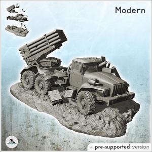 Carcass of Soviet Russian BMP21 Grad rocket launcher truck (1) - Cold Era Modern Warfare Conflict World War 3