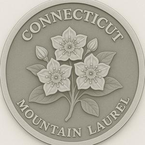 Connecticut state flower mountain laurel coin token wall art
