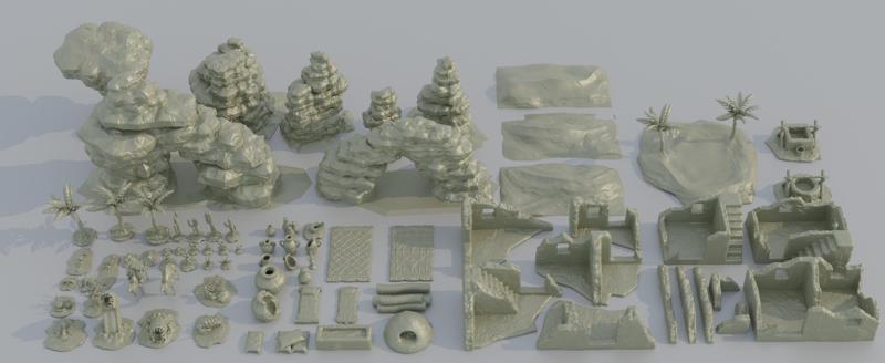 Desert Environment Pack - Tabletop Terrain - 28 MM