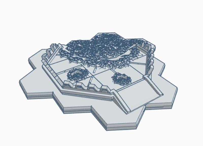 Destroyed Landing Pad with Hex Base MilDHB010