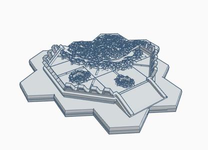 Destroyed Landing Pad with Hex Base MilDHB010