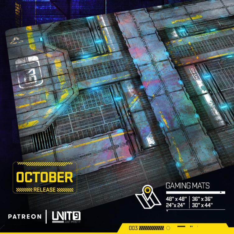 Cyberpunk Hangar - multi-format gaming mat
